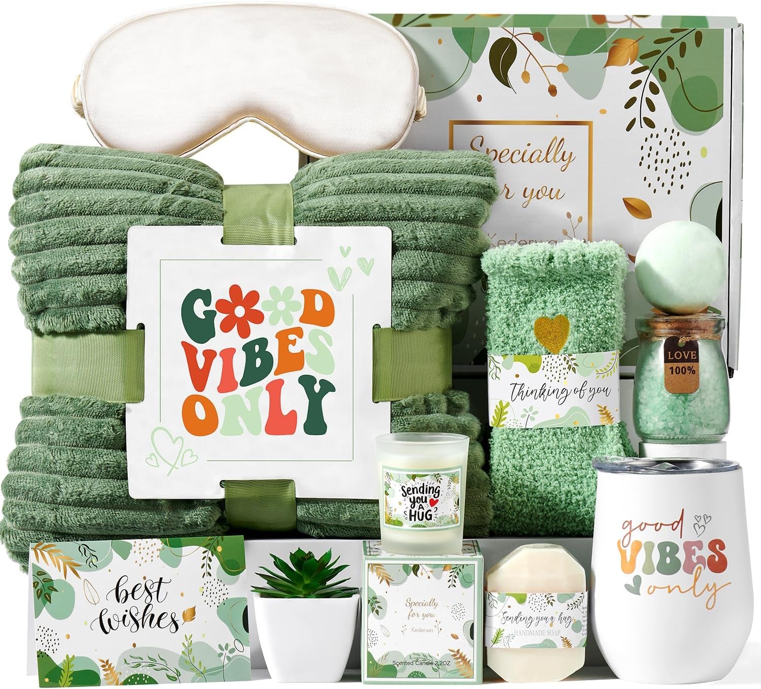 Self Care Gifts for Women Get Well Soon Gifts Basket,Relaxing Spa Gifts Basket Care Package with Tumbler and Blanket Thinking of You Gifts for Mom Wife Sister Best Friends