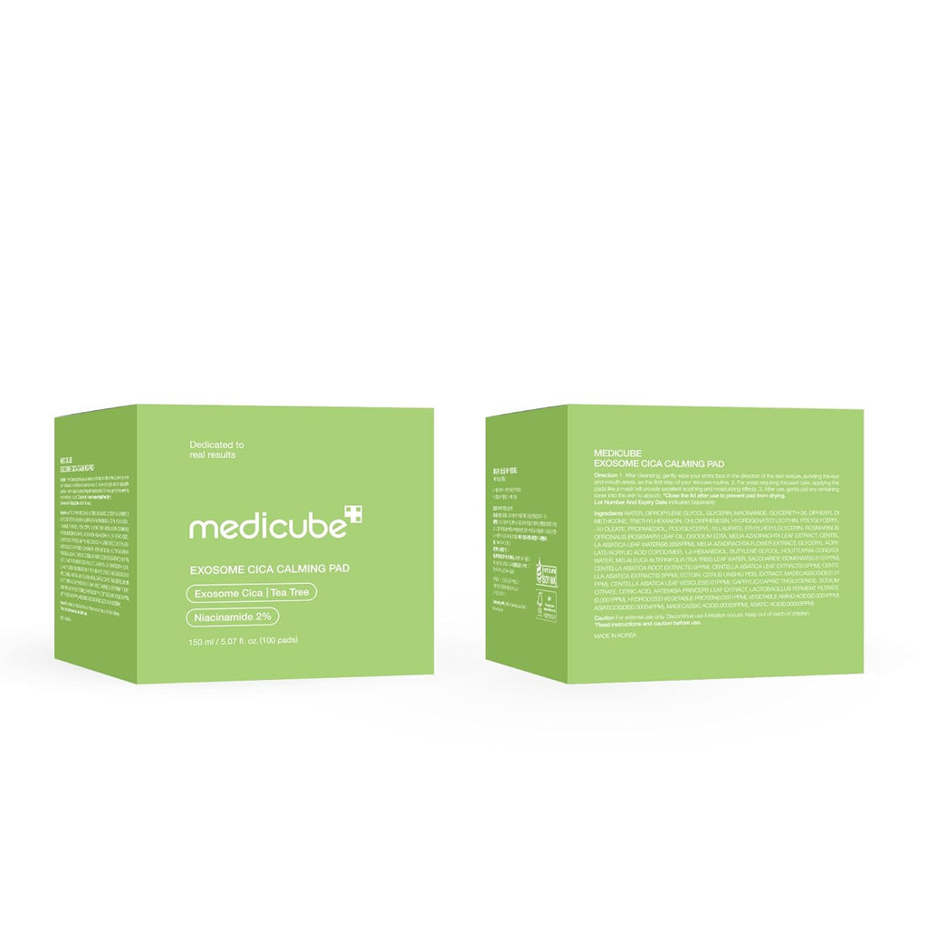 Exosome CICA Tea Tree Calming Toner Pads for Sensitive Skin with Centella Asiatica Help Reduce Redness & Breakouts. Low-Irritating & Hydrating Daily Care, Korean Skincare, Vegan (100 Pads)